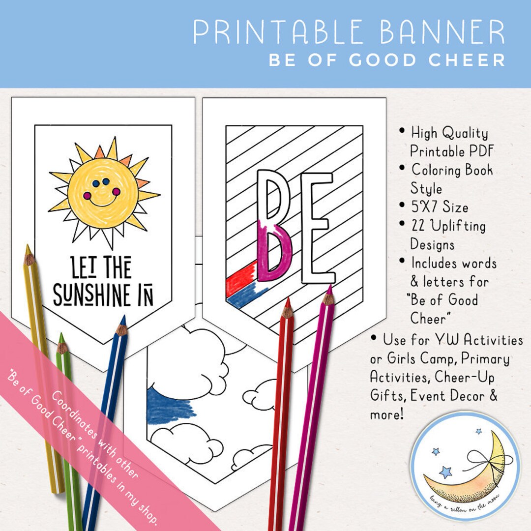 Banner Printable PDF, Be of Good Cheer, Young Women &amp; Primary ...