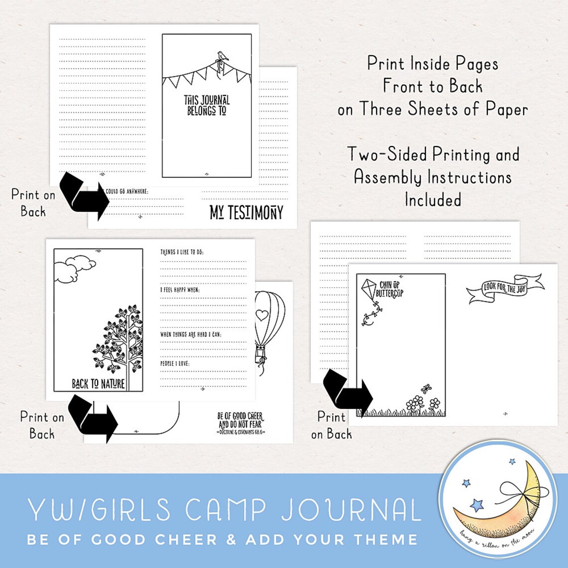 LDS Young Women Camp Girls Camp Editable Printable Journal - Etsy
