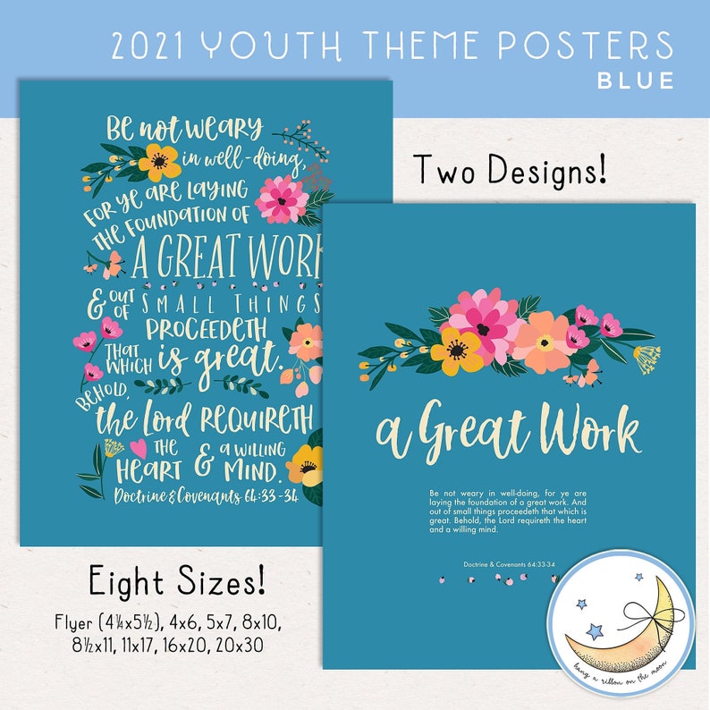 2021 LDS Youth Theme A Great Work Posters 4.25x5.5 4x6 5x7 Etsy