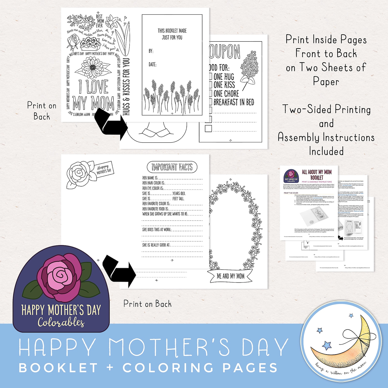Mother's Day Booklet Printable All About My Mom Etsy