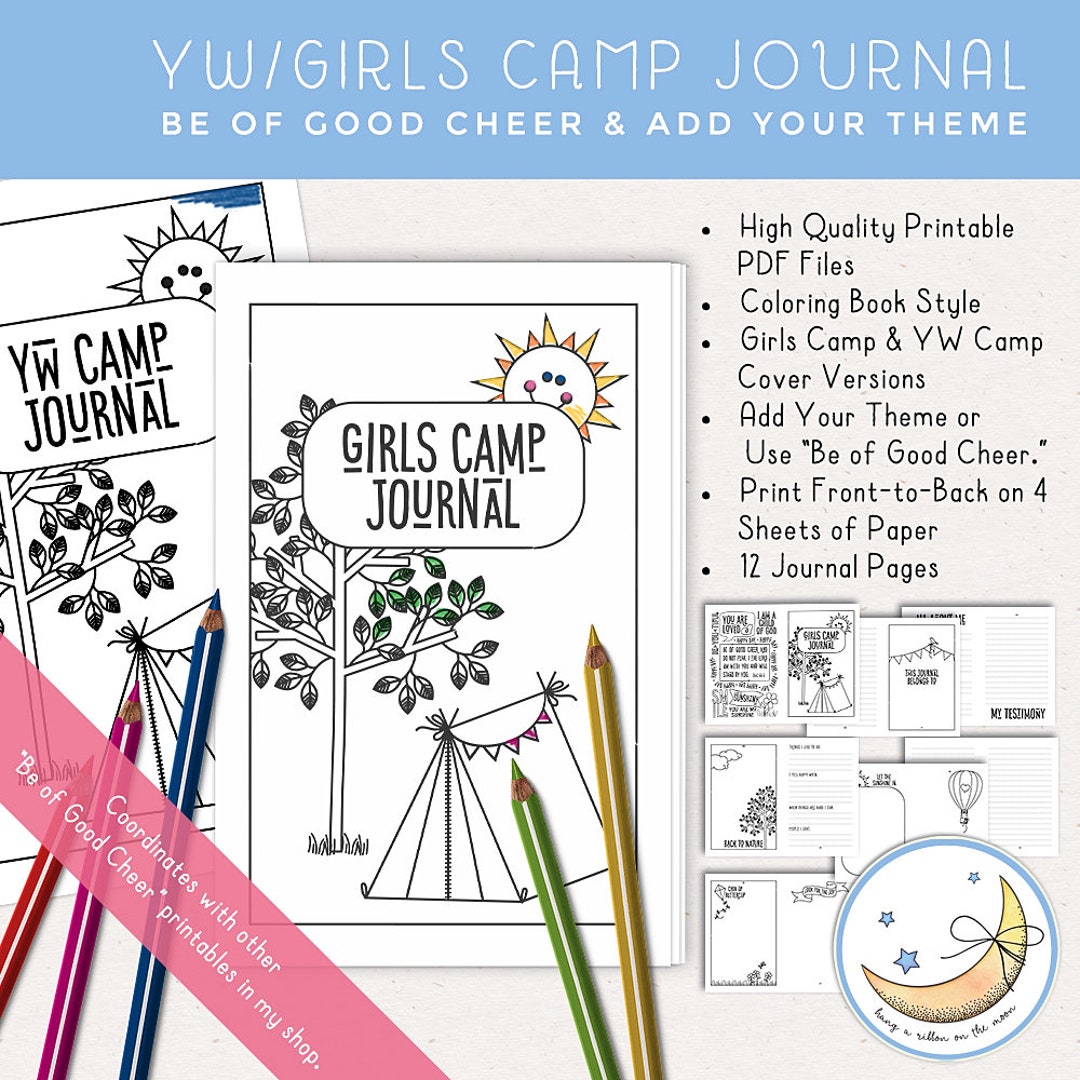 LDS Young Women Camp Girls Camp Editable Printable Journal, Coloring ...