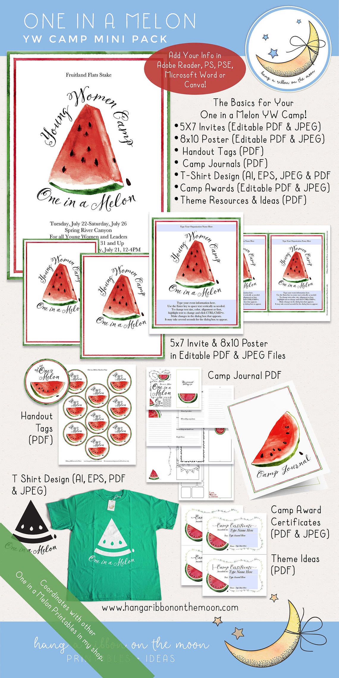 LDS Young Women Girls Camp Mini Printable Pack: Invite - Etsy