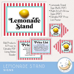 Lemonade Stand Printable Pack: Banner Signs Straw image 4