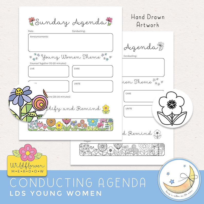 Young Women Conducting Agenda for Sunday Meetings Editable - Etsy