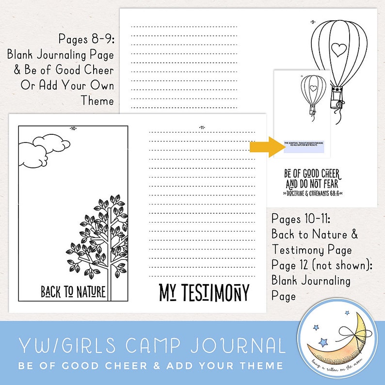 LDS Young Women Camp Girls Camp Editable Printable Journal - Etsy