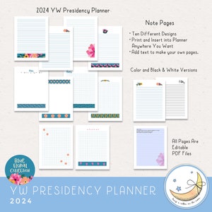 2024 LDS YW Presidency Planner, Editable PDF, Binder Covers, Divider ...