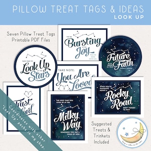 LDS Girls Camp Pillow Treats Tags & Ideas: Look Up Printable PDF Files [Digital Download]