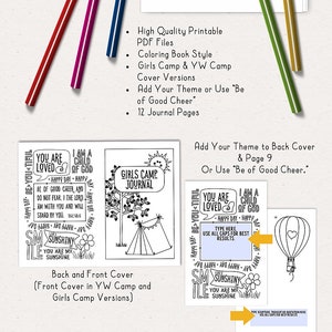 LDS Young Women Camp Girls Camp Editable Printable Journal, Coloring ...