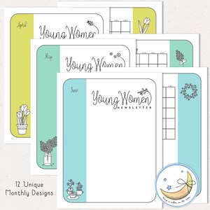 LDS Young Women Newsletter Templates 12 Months: Edit in Adobe Reader, PS, PSE, Microsoft Word or Canva Digital Download image 8