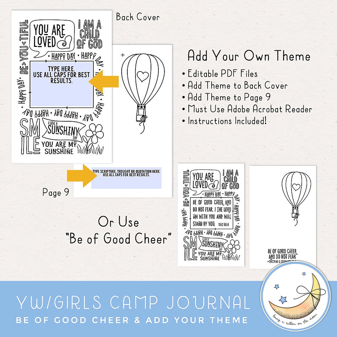 LDS Young Women Camp Girls Camp Editable Printable Journal - Etsy