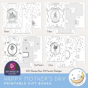 Mother's Day Printable Gift Boxes, 5x7 Inches, 3D Pop up and Solid Top ...