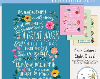 2021 LDS Youth Theme A Great Work Posters: Four Colors, Eight Printable Sizes, JPEG and PDF, [Digital Download]