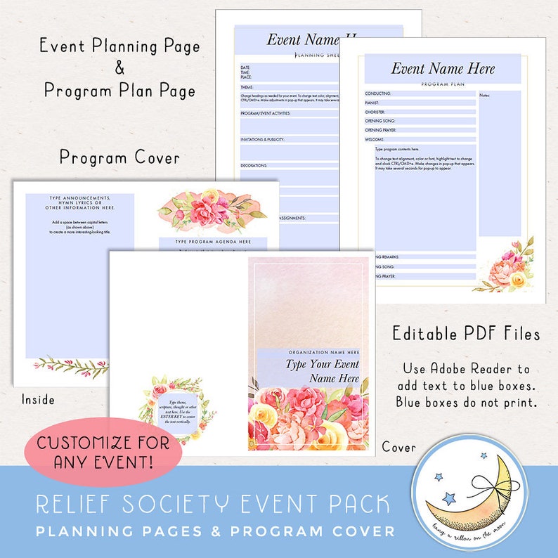 Relief Society Event Pack: Invitations, Posters, Decor and more, Use for RS Birthday Party or any event image 5