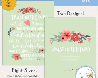 LDS Young Women Youth Theme 2022 Trust in the Lord Posters: 8 Sizes, JPEG and PDF [Digital Download]