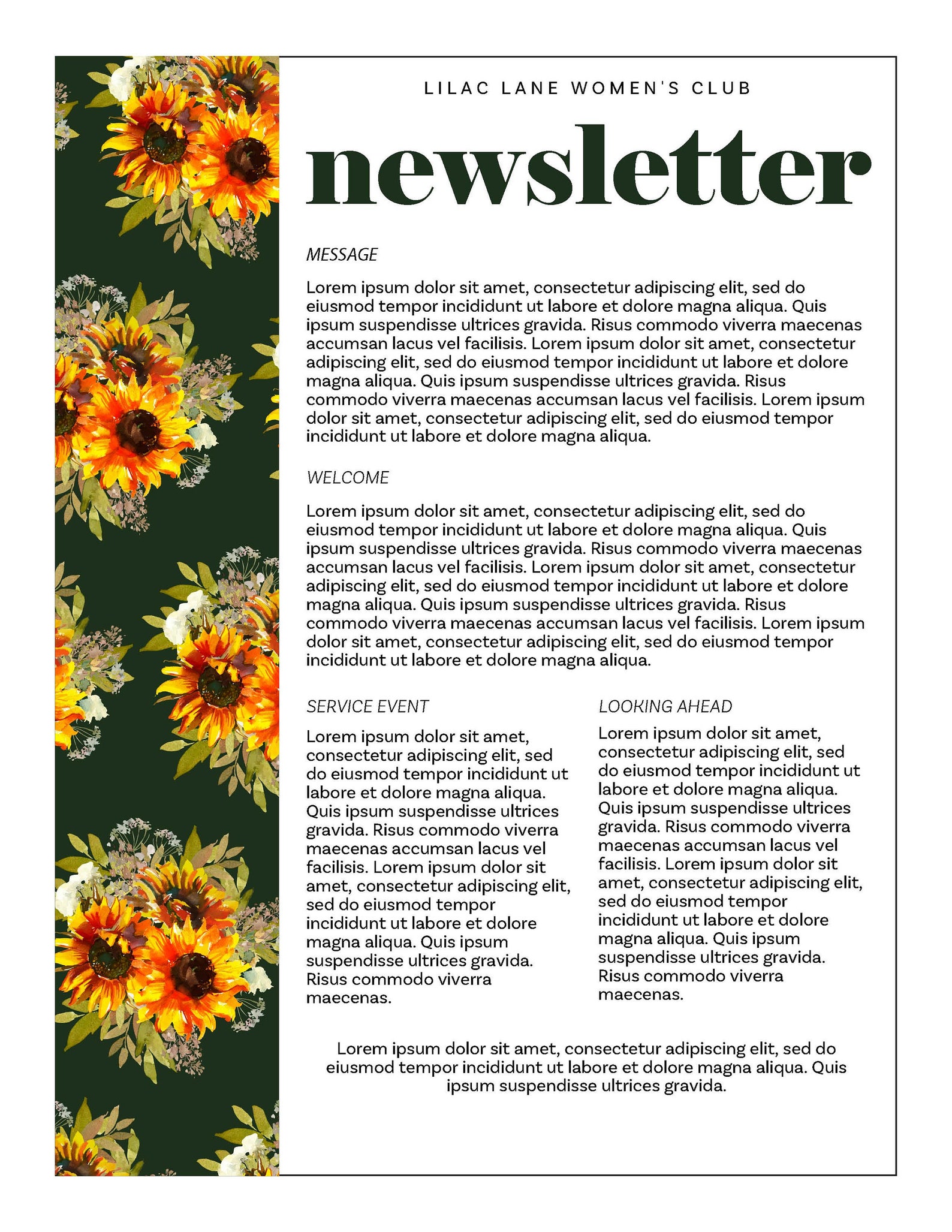 October 2020 Editable Newsletter for Adobe Reader Canva MS | Etsy