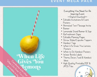 LDS Relief Society Event Pack, When Life Gives You Lemons Mega, Birthday Celebration [Digital Download] Birthday, RS Activity