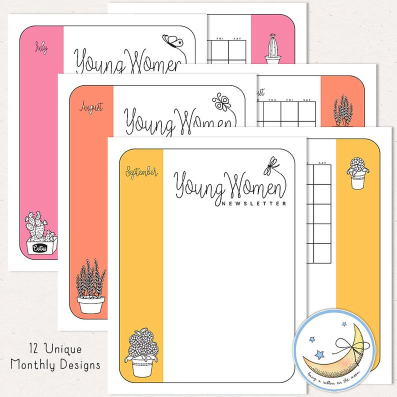 LDS Young Women Newsletter Templates 12 Months: Edit in Adobe Reader, PS, PSE, Microsoft Word or Canva Digital Download image 9