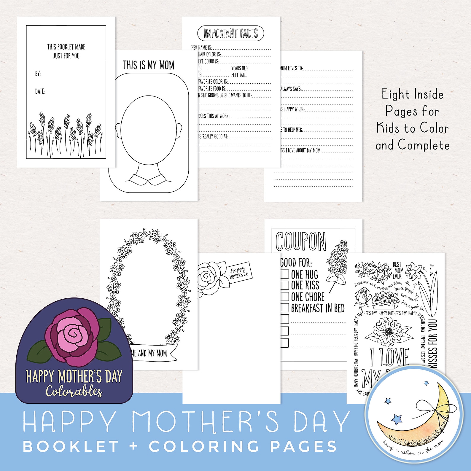 Mother's Day Booklet Printable All About My Mom Etsy