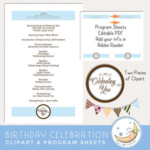 LDS Relief Society Birthday Party Celebration Pack LDS RS Activity