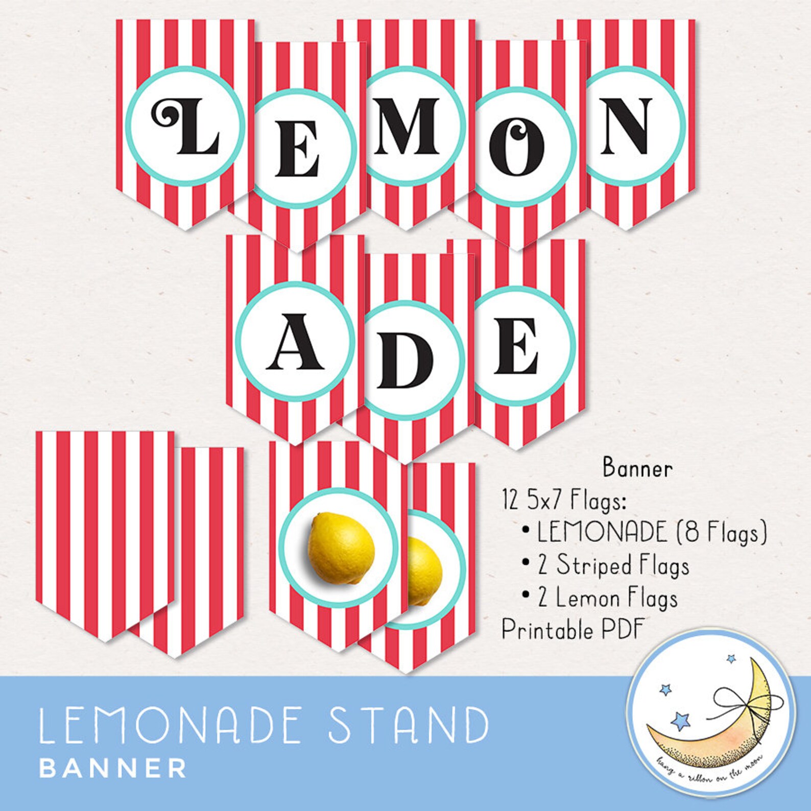 Lemonade Stand Banner, Printable, Bonus Lemonade Stand Sign instant Digital Download - Etsy