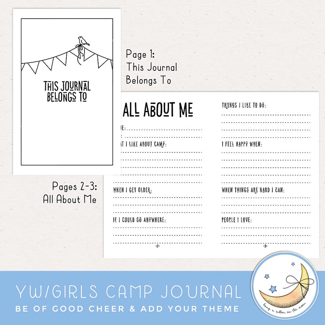 LDS Young Women Camp Girls Camp Editable Printable Journal - Etsy