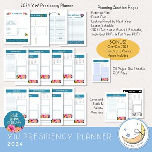 2024 LDS YW Presidency Planner, Editable PDF, Binder Covers, Divider ...