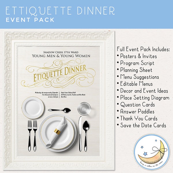 YW & YM Etikette Dinner Event Pack; LDS Junge Frauen, Junge Männer, Gemeinsame Aktivität, Digitaler Download