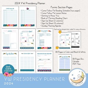 2024 LDS YW Presidency Planner, Editable PDF, Binder Covers, Divider ...