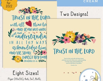 Trust in the Lord 2022 LDS Youth Theme Posters: 4.25x5.5, 4x6, 5x7, 8x10, 8.5x11, 11x17, 16x20, 20x30 JPEG and PDF, Cream [Digital Download]