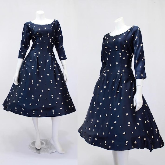 1950s Mollie Parnis Dress - 1950s Designer Dress -