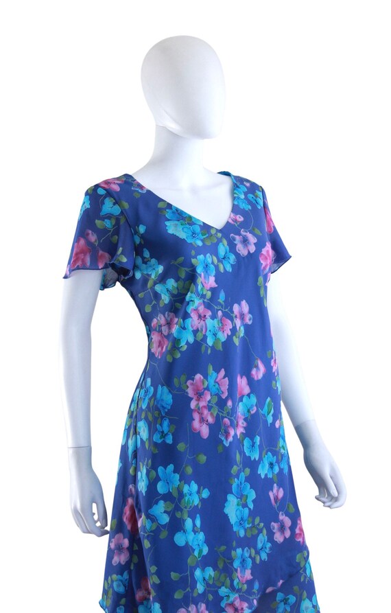 Y2k Blue & Purple Floral Sheath Dress Y2k Blue Summ… Gem