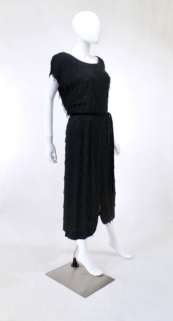 1950s Beaded Fringe Cocktail Dress - 1950s Evenin… - image 8