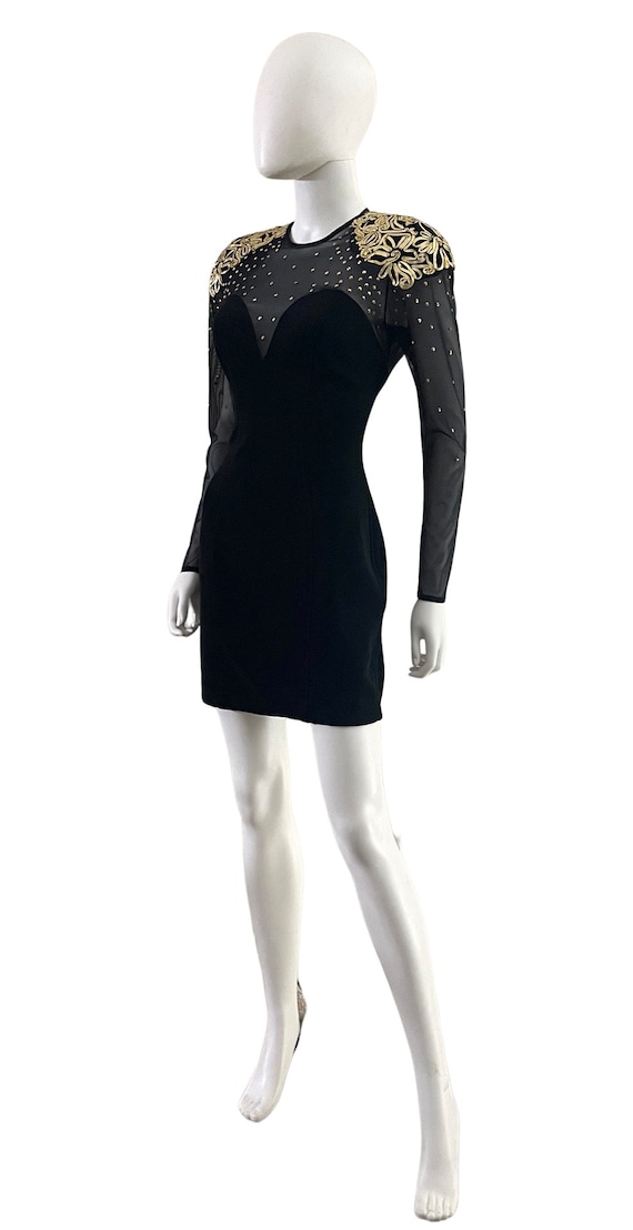 1990s TADASHI Body Con Cocktail Dress - 1990s Stu… - image 4