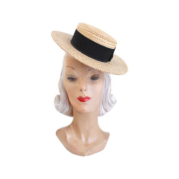 Victorian Womens Natural Straw Boater 