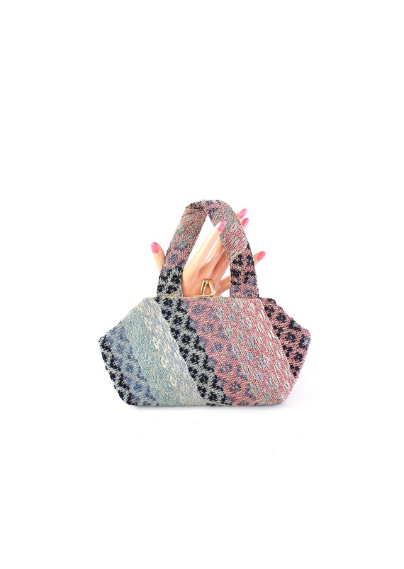 1940s Tenafly Weavers Blue & Purple Handbag - 1940