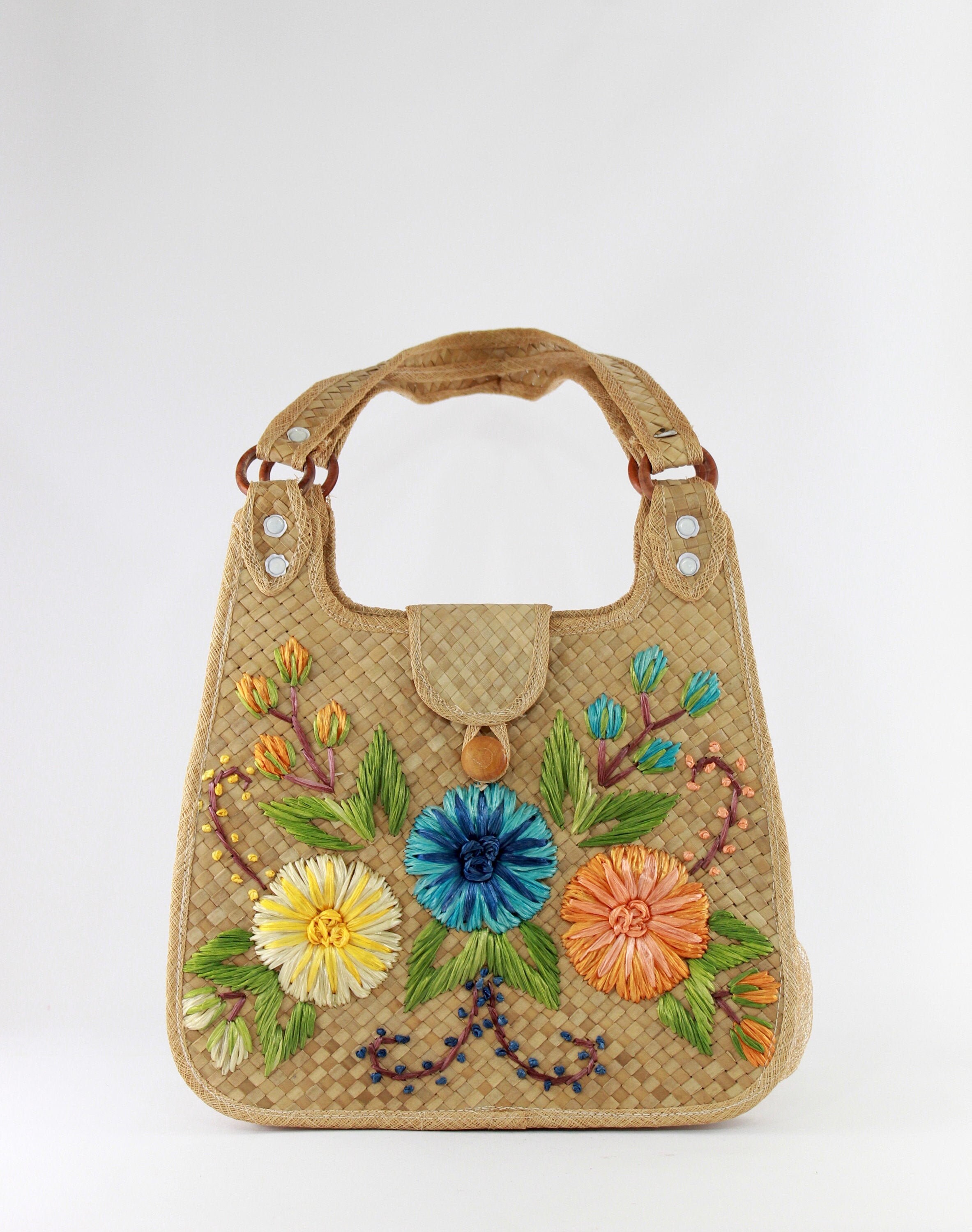 1960s Raffia Purse Vintage Raffia Purse 1960s Straw Purse Etsy