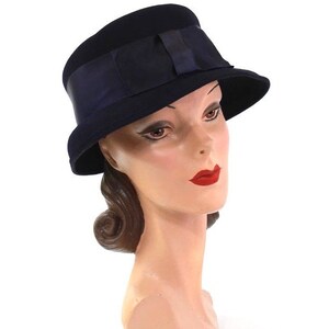 1930s Navy Blue Cloche Hat 1930s Womens Hat 1930s Cloche Vintage Cloche 1930s Blue Hat Womens Blue Hat 1930s Hat Vintage Hat image 6