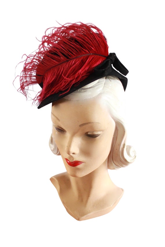 1940s Tilt Hat - 1940s Toy Hat - 1940s Suiter Hat… - image 4
