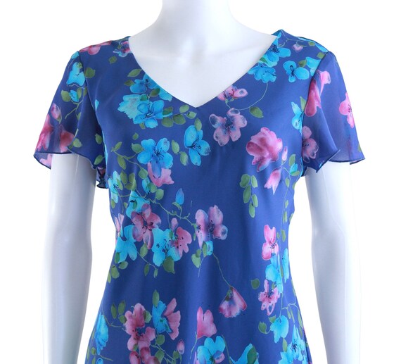 Y2k Blue & Purple Floral Sheath Dress Y2k Blue Summ… Gem