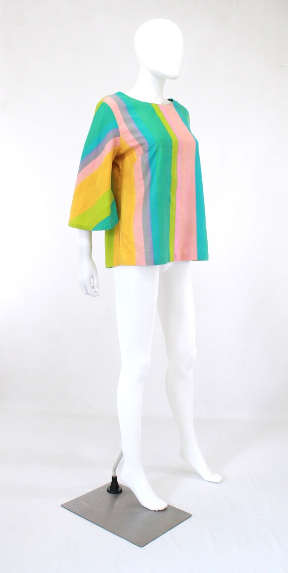 1960s Rainbow Tunic Blouse - 1960s 