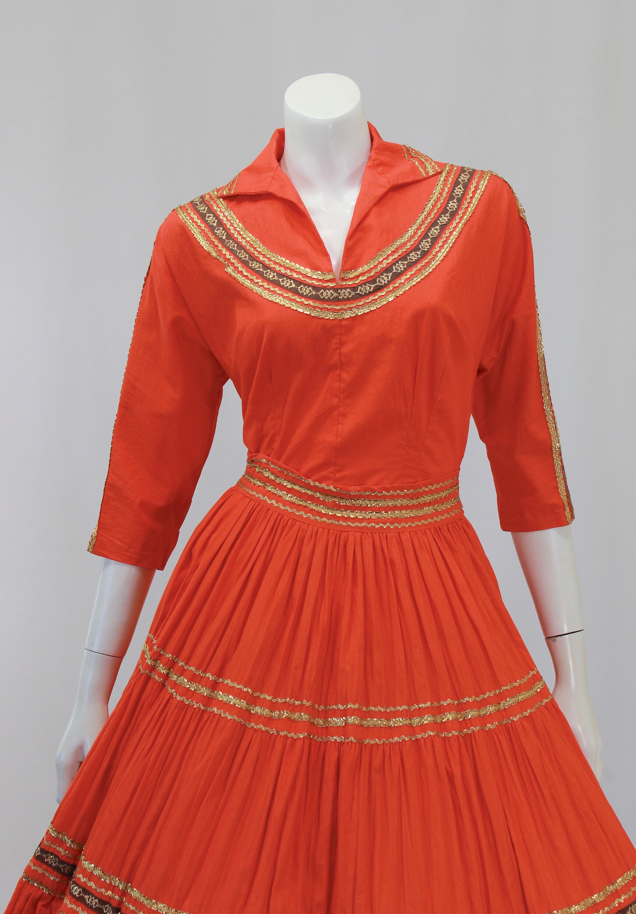 1950s Patio Skirt Set Orange Patio Skirt Set 50s Fiesta Etsy