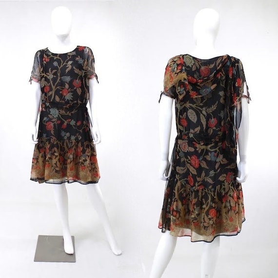 1920s Deco Silk Dress - 1920s Afternoon Dress - 19