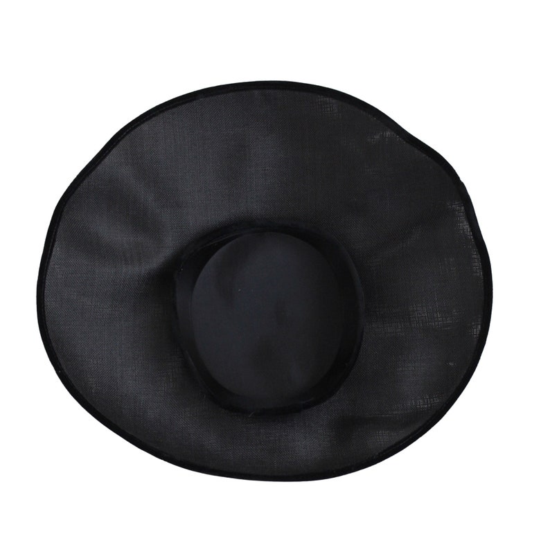 1950s Black Platter Hat 1950s Black Cartwheel Hat 50s New Look Hat 50s Black Sun Hat 50s Black Hat 50s Platter Hat 50s Dish Hat image 10