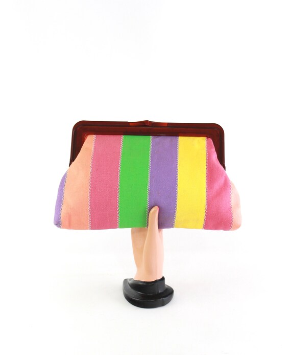 1970s Rainbow Clutch Purse - Vintage Rainbow Clutc