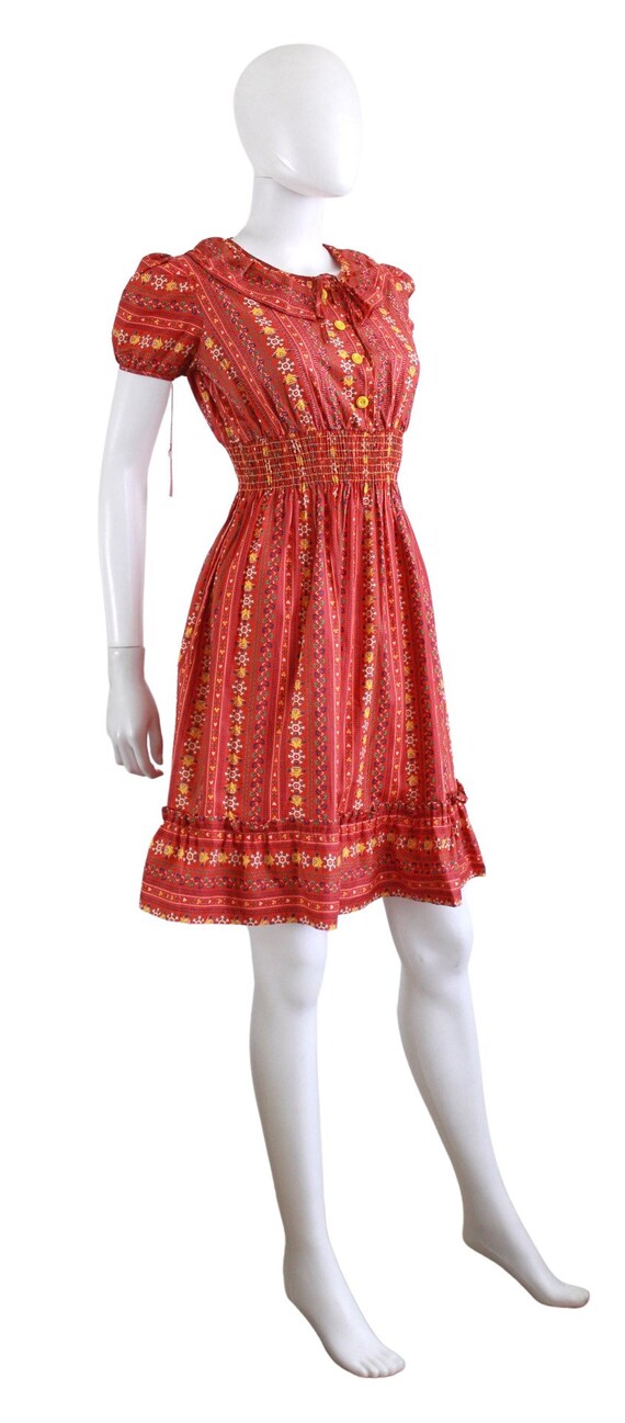 DEADSTOCK 1940s Puff Sleeve Dress - 40s Cotton Dr… - image 6