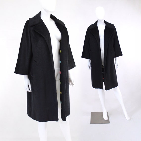 1960s Lilli Ann Black Mohair Winter Coat - 1960 Li