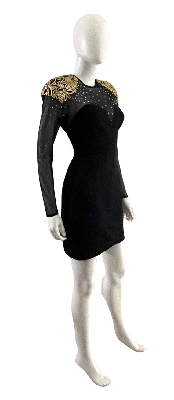 1990s TADASHI Body Con Cocktail Dress - 1990s Stu… - image 7