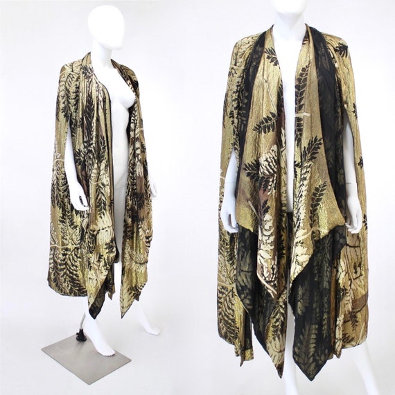 RARE PRISTINE 1920s Gold Lame Cloak - Antique Gold