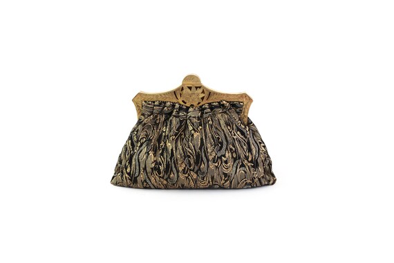 1920s Lame Evening Purse - 20s Gold Lame Purse - 2