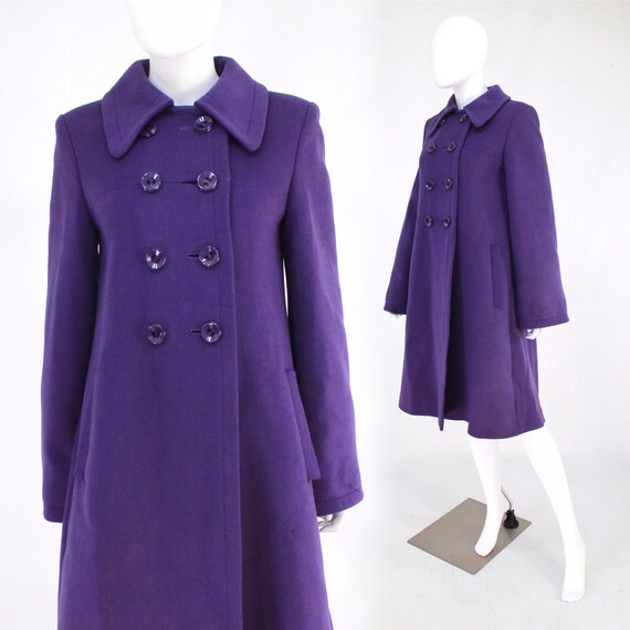 1960s Purple Winter Coat - 1960s Purple Coat - Vin
